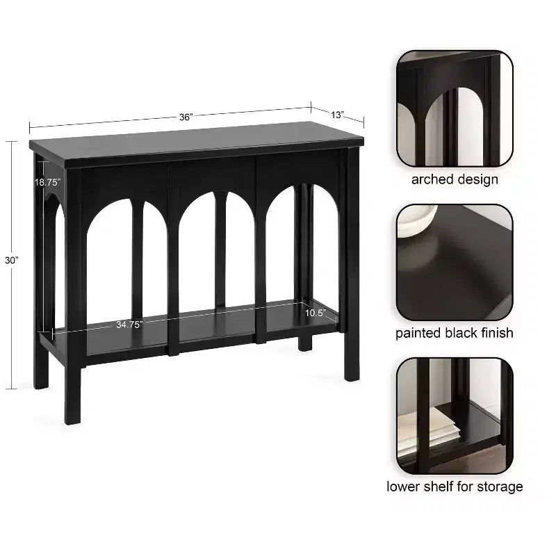 Console Kate et Laurel Ulla, 36x13x30 po, noir