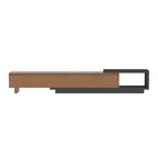 Meuble TV extensible Luck Live 78.74102.3 avec 3 tiroirs, façade texturée et console multimédia moderne pour salon