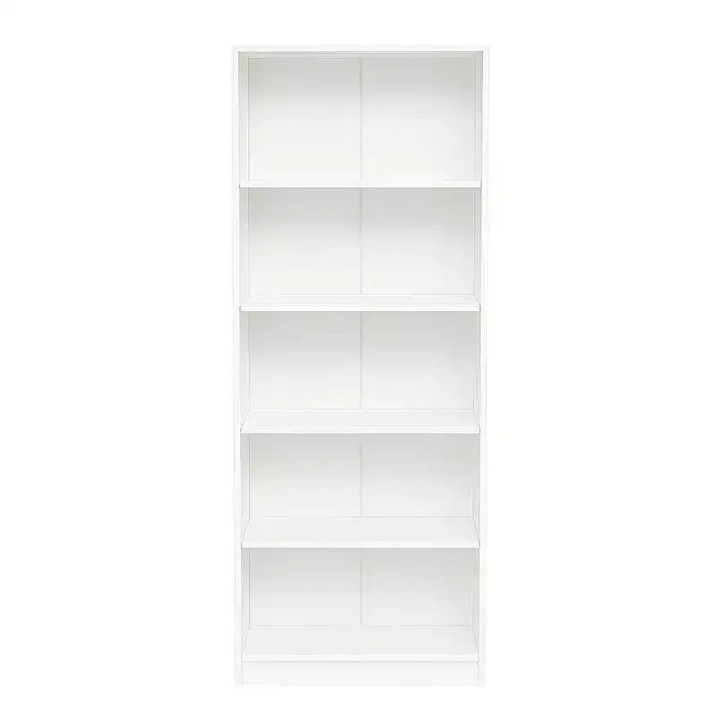 JVNOXK Bibliothèque de rangement à cinq niveaux de 73,6 cm avec 5 étagères ouvertes et kit de sécurité anti-basculement, convient aux chambres et aux salons, blanc