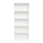 JVNOXK Bibliothèque de rangement à cinq niveaux de 73,6 cm avec 5 étagères ouvertes et kit de sécurité anti-basculement, convient aux chambres et aux salons, blanc