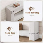 Console de ferme avec base solide, table de canapé à 2 niveaux de 119 cm pour entrée ou salon, table d'appoint rustique en grain de bois - Blanc