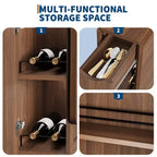 Table à manger pliante pour 4, table de cuisine rustique avec tiroir, étagère de rangement à 2 niveaux et 6 roulettes pour petits espaces