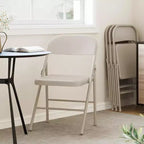 Lot de 8 chaises pliantes tout acier avec dossier, chaises pliantes en métal robustes, capacité de 159 kg, convient pour l'intérieur et l'extérieur