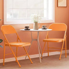 Lot de 8 chaises pliantes tout acier avec dossier, chaises pliantes en métal robustes, capacité de 159 kg, convient pour l'intérieur et l'extérieur