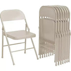 Lot de 8 chaises pliantes tout acier avec dossier, chaises pliantes en métal robustes, capacité de 159 kg, convient pour l'intérieur et l'extérieur