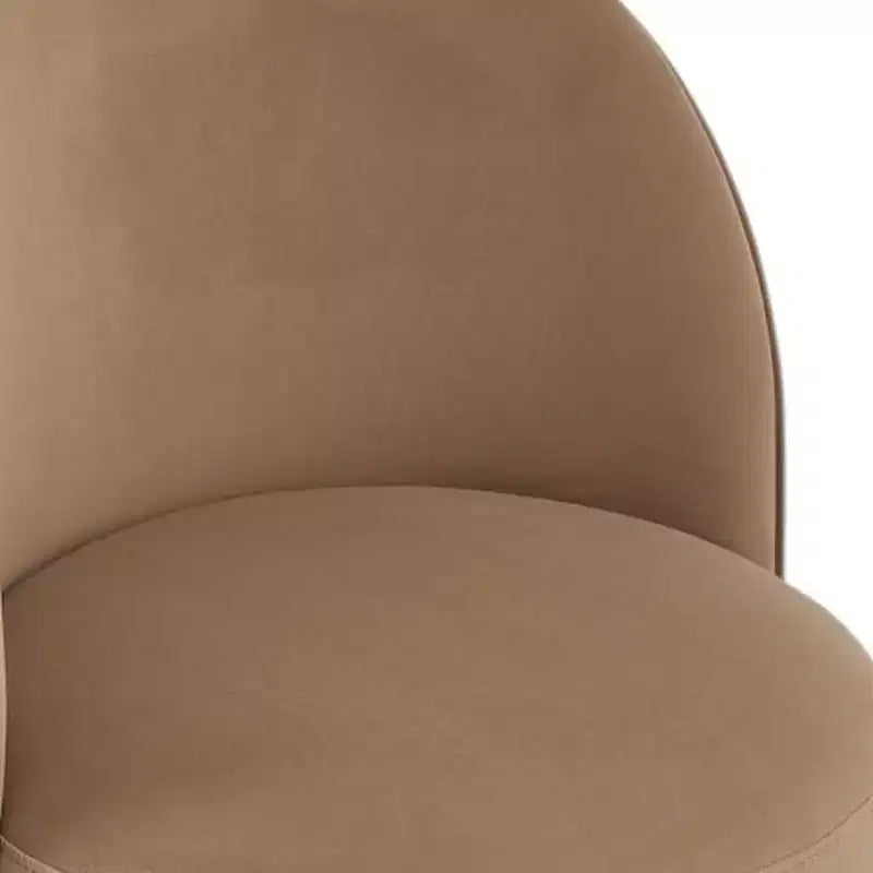 Chaise de salle à manger pivotante HomeRoots avec accoudoirs, dossier incurvé, en velours marron et noir