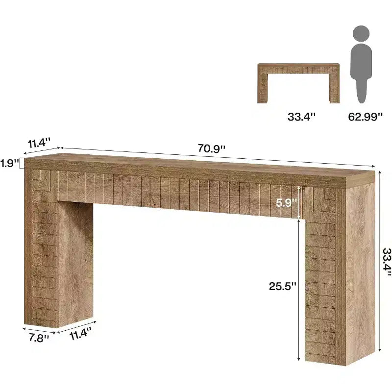 Table console extra longue Lantine de 70,9 pouces pour entrée, table d'appoint étroite derrière le canapé, convient pour couloir, hall, salon
