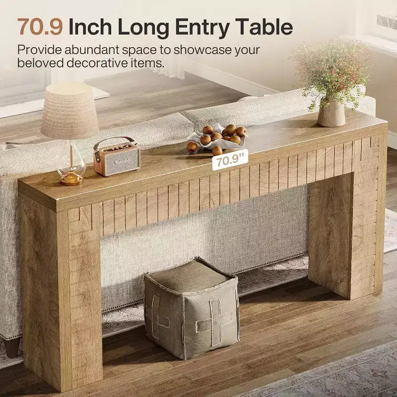 Table console extra longue Lantine de 70,9 pouces pour entrée, table d'appoint étroite derrière le canapé, convient pour couloir, hall, salon