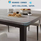 Table de salle à manger industrielle de 200 cm pour 8 personnes, longue table à manger en bois avec assemblage tenon-mortaise, table de cuisine avec pieds en métal robustes, pour salle à manger ou bureau