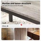 Table de salle à manger industrielle de 200 cm pour 8 personnes, longue table à manger en bois avec assemblage tenon-mortaise, table de cuisine avec pieds en métal robustes, pour salle à manger ou bureau