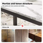 Table de salle à manger industrielle de 200 cm pour 8 personnes, longue table à manger en bois avec assemblage tenon-mortaise, table de cuisine avec pieds en métal robustes, pour salle à manger ou bureau