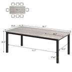 Table de salle à manger industrielle de 200 cm pour 8 personnes, longue table à manger en bois avec assemblage tenon-mortaise, table de cuisine avec pieds en métal robustes, pour salle à manger ou bureau