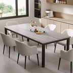 Table de salle à manger industrielle de 200 cm pour 8 personnes, longue table à manger en bois avec assemblage tenon-mortaise, table de cuisine avec pieds en métal robustes, pour salle à manger ou bureau