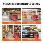 VIYET Chariots de Rangement Roulants en Plastique avec Poignées, 6 pièces, 39L, Rouges - Idéal pour les Supermarchés, les Magasins de Détail, les Courses Alimentaires