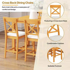 Ensemble Table de Salle à Manger et 4 Chaises en Bois Massif FurnitureR avec Étagères de Rangement, Table de Cuisine Rectangulaire et 4 Chaises pour Salle à Manger, Coin Repas, Appartement