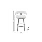 HomeRoots Chaise de bar pivotante à dossier bas en similicuir et fer gris et blanc 30