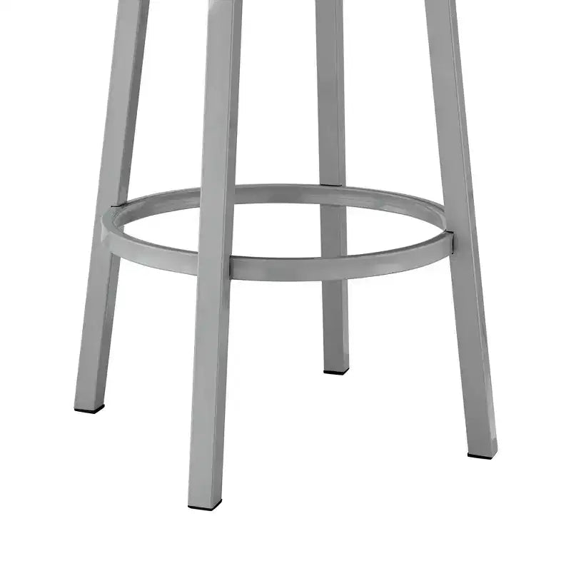 HomeRoots Chaise de bar pivotante à dossier bas en similicuir et fer gris et blanc 30