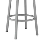HomeRoots Chaise de bar pivotante à dossier bas en similicuir et fer gris et blanc 30