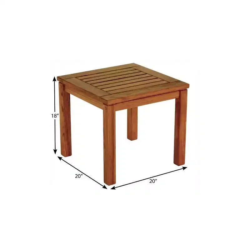 HomeRoots Table d'appoint carrée en bois massif marron 18