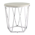 HomeRoots 23 Silver Manufactured Wood And Iron Round End Table