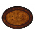 HomeRoots 26 Dark Brown And Cherry Manufactured Wood Oval End Table With Two Drawers