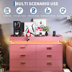 Meuble TV, Meuble bar à café avec plateau flottant, Buffet moderne 6 tiroirs pour la maison, le salon