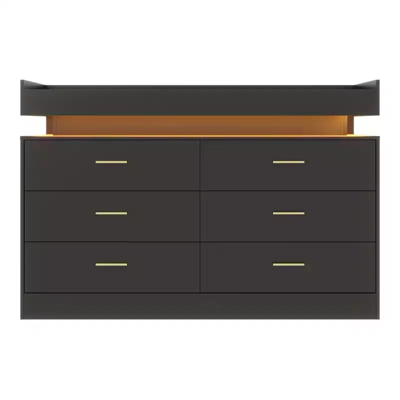 Meuble TV, Meuble bar à café avec plateau flottant, Buffet moderne 6 tiroirs pour la maison, le salon