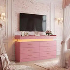 Meuble TV, Meuble bar à café avec plateau flottant, Buffet moderne 6 tiroirs pour la maison, le salon