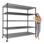 73 H Storage Shelves 2640LBS Heavy Duty Shelving Unit with Wheels & Feet, 4-Tiers Garage Shelving for Pantry Garage Kitchen Home Commercial