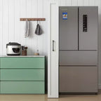 VIYET 71H Étagère de rangement coulissante multifonctionnelle à 7 niveaux, étagère ouverte unilatérale, organisateur pour cuisine, salon et espaces étroits, blanche