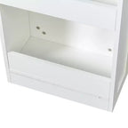 VIYET 71H Étagère de rangement coulissante multifonctionnelle à 7 niveaux, étagère ouverte unilatérale, organisateur pour cuisine, salon et espaces étroits, blanche