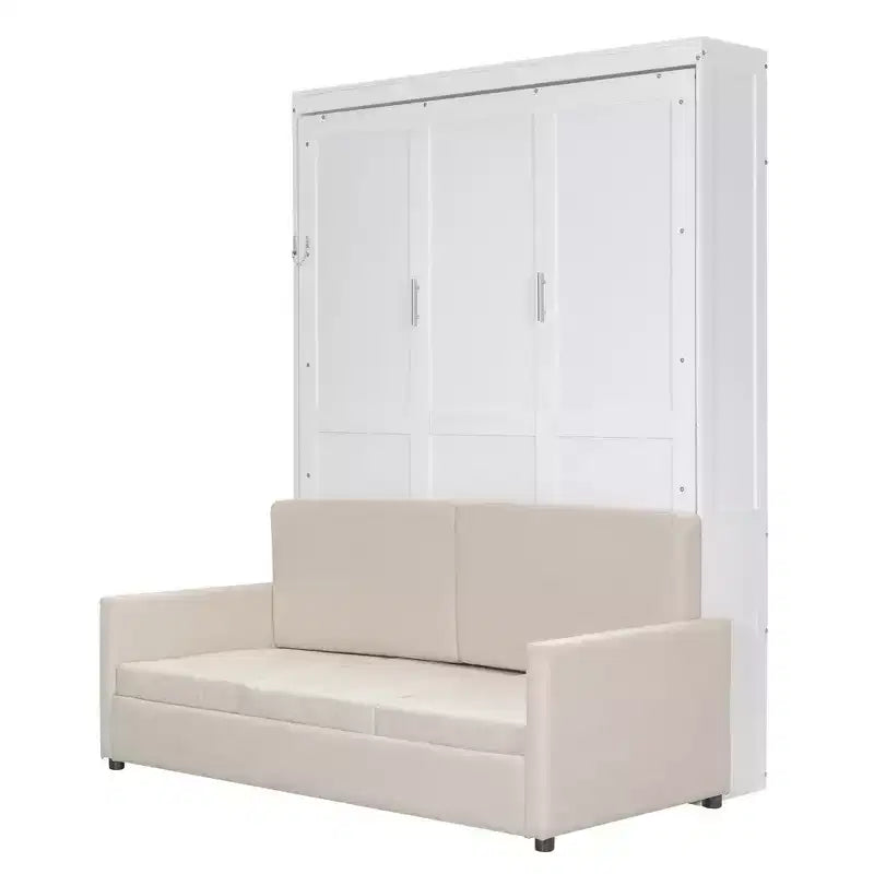Lit mural escamotable moderne Luxystar Queen avec coussin