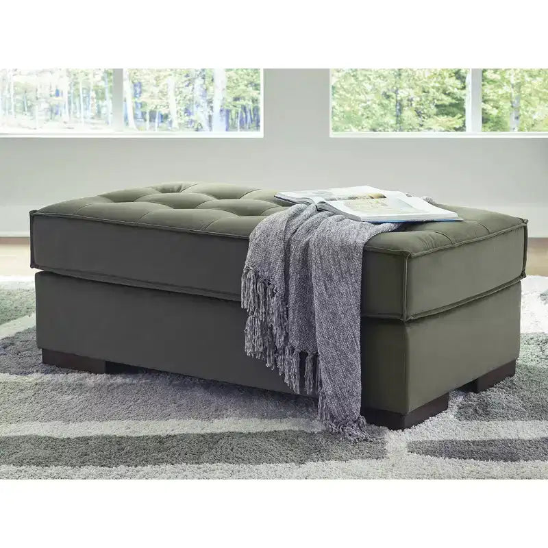 Pouf accent surdimensionné Signature Design by Ashley Marlow Peak, revêtement en polyester capitonné, vert olive