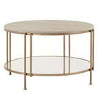 Table basse Celsus - Or champagne/Marbre blanc - iNSPIRE Q