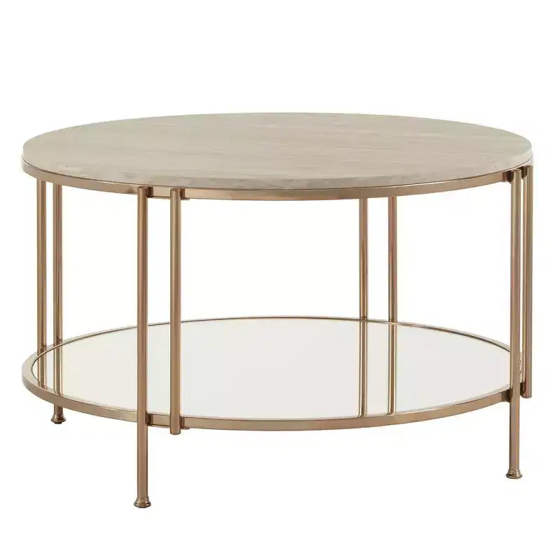 Table basse Celsus - Or champagne/Marbre blanc - iNSPIRE Q