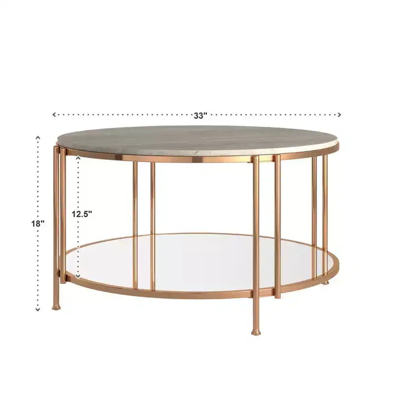 Table basse Celsus - Or champagne/Marbre blanc - iNSPIRE Q