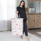 Panier à linge pliable pour fille Sweet Jojo Designs avec poignées papillon rose et violet