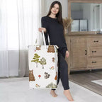 Panier à Linge Pliable Sweet Jojo Designs, Garçon, Fille, Unisexe/Neutre, avec Poignées, Animaux de la Forêt Aquarelles, Vert, Marron et Rouge