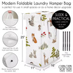 Panier à Linge Pliable Sweet Jojo Designs, Garçon, Fille, Unisexe/Neutre, avec Poignées, Animaux de la Forêt Aquarelles, Vert, Marron et Rouge