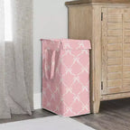 Panier à linge pliable pour fille Sweet Jojo Designs avec poignées Ballerine et nœuds de ballet rose et blanc