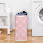 Panier à linge pliable pour fille Sweet Jojo Designs avec poignées Ballerine et nœuds de ballet rose et blanc