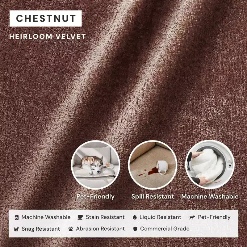 Canapé d'angle en U modulaire et lavable 6 places Anabei + Pouf | Assise Memorix+ et coussin profilé