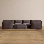 Anabei Modular Washable 6-Seater U-Sectional Sofa + Ottoman | Memorix+ Seat & Contour Pillow