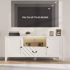 Meuble TV avec lumières LED, meuble TV avec 2 rangements et 1 tiroir pour salle de jeux, long meuble TV pour téléviseur 65 pouces