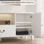 Meuble TV avec lumières LED, meuble TV avec 2 rangements et 1 tiroir pour salle de jeux, long meuble TV pour téléviseur 65 pouces
