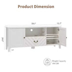 Meuble TV avec lumières LED, meuble TV avec 2 rangements et 1 tiroir pour salle de jeux, long meuble TV pour téléviseur 65 pouces