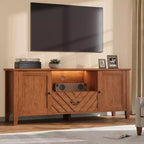 Meuble TV avec lumières LED, meuble TV avec 2 rangements et 1 tiroir pour salle de jeux, long meuble TV pour téléviseur 65 pouces