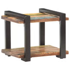 vidaXL Table de chevet Bois naturel Bois de manguier brut, fer Moyen
