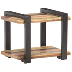 vidaXL Table de chevet Bois naturel Bois de manguier brut, fer Moyen