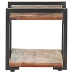 vidaXL Table de chevet Bois naturel Bois de manguier brut, fer Moyen